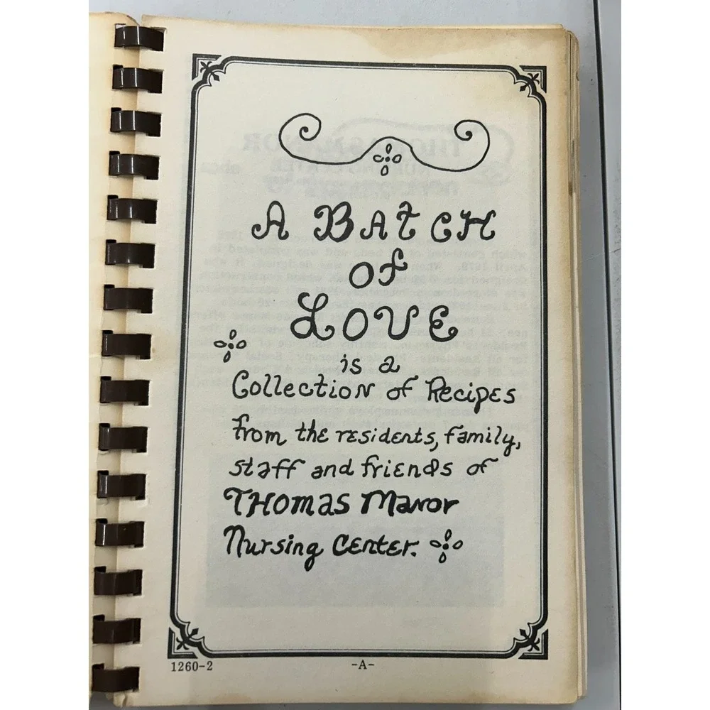 A Batch of Love Recipes Thomas‎ Manor N.C. Vintage Cookbook Spiral Bound
